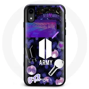 Coque pour Iphone X Bangtan Sonyeondan BTS Logo Army Bomb Lightstick Maniacase pas cher