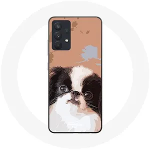 Coque pour Samsung Galaxy A13 4G / A13 4G Lite Race de chiens Épagneul japonais Noir et Blanc Maniacase pas cher