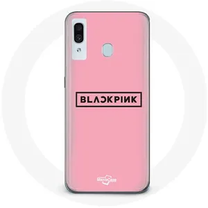 Coque pour Samsung Galaxy A20e Blackpink Groupe de K-pop Logo Fond Rose Maniacase pas cher