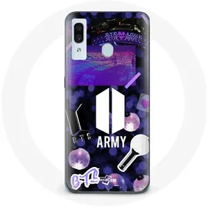 Coque pour Samsung Galaxy A20e Bangtan Sonyeondan BTS Logo Army Bomb Lightstick Maniacase pas cher