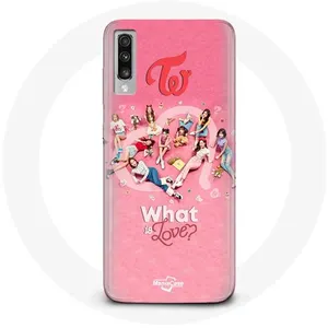 Coque pour Samsung Galaxy A50 TWICE Logo Rouge Affiche What Is Love Ma... pas cher