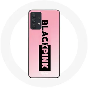 Coque pour Samsung Galaxy A13 5G Blackpink Groupe de K-pop Logo Noir Rose Fond Rose Maniacase pas cher