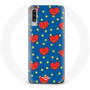 Coque pour Samsung Galaxy A70 BTS Bangtan Garçons BT21 TATA de V Fond Bleu Maniacase pas cher