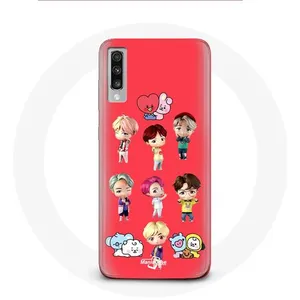 MANIACASE Coque pour Samsung Galaxy A50 BTS TinyTAN Animation BT21 Affiche pas cher