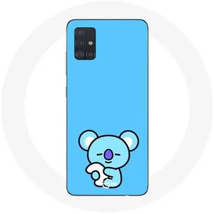 Coque pour Samsung Galaxy A71 Bangtan BTS BT21 Koya RM Fond Bleu Maniacase pas cher