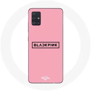 Coque pour Samsung Galaxy A71 Blackpink Groupe de K-pop Logo Fond Rose... pas cher