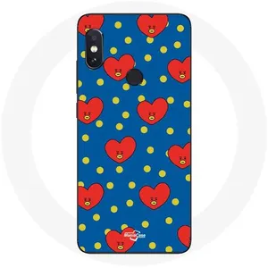 Coque pour Xiaomi Redmi Note 5 Pro BTS Bangtan Garçons BT21 TATA de V Fond Bleu Maniacase pas cher