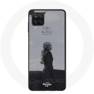 Coque pour Samsung Galaxy A42 5G Game of Thrones Saison 8 Daenerys Targaryen feu et sang Le Trône de Fer Logo Gris Maniacase pas cher