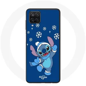 Coque pour Samsung Galaxy A22 4G Stitch neige Noël bleu Maniacase pas cher