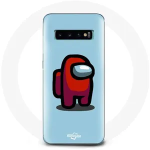 Coque pour Samsung Galaxy s10 edge Among Us jeu vidéo Fond bleu Maniacase pas cher
