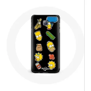 Coque pour Samsung Galaxy Grand Prime Les Simpson autocollants fond noir Maniacase pas cher