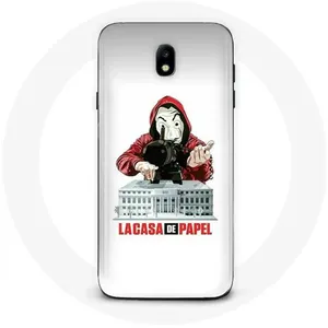 Coque pour Samsung Galaxy S4 La casa de papel masque logo fond blanc Maniacase pas cher