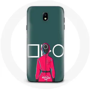 Coque pour Samsung Galaxy S4 Squid Game Soldat Rouge avec Masque Cercle Fond Vert Maniacase pas cher