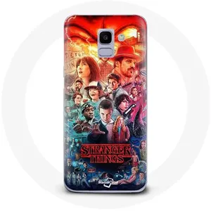 Coque pour Samsung Galaxy J6 2018 Stranger Things Teaser Saison 4 Affiche Personnages Art Maniacase pas cher