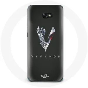 Coque pour Samsung Galaxy A3 2016 Vikings Série Saison 6 logo V Epée Gris Fond Noir Maniacase pas cher