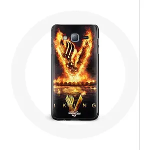 Coque pour Samsung Galaxy Grand Prime Vikings Série Saison 6 logo V Epée de Feu Fond Noir Maniacase pas cher