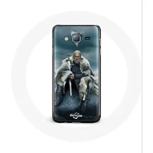 Coque pour Samsung Galaxy A3 Vikings Série Saison 6 Ragnar Lothbrok logo V Epée Gris Fond Brouillard Maniacase pas cher