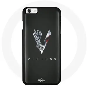 Coque pour Iphone 6 Vikings Série Saison 6 logo V Epée Gris Fond Noir ManiacaseVendu parfnac-be