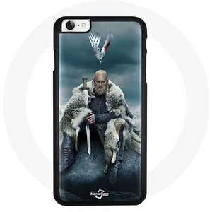 Coque pour Iphone 5 Vikings Série Saison 6 Ragnar Lothbrok logo V Epée Gris Fond Brouillard Maniacase pas cher