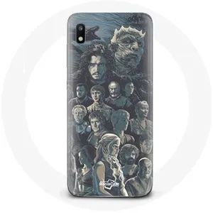 Coque pour Samsung Galaxy A10 Game of Thrones Saison 8 Le Trône de Fer Affiche Personnages Fond Gris Maniacase pas cher