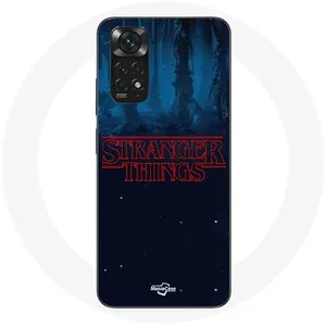 Comparateur de prix : Coque pour Xiaomi Redmi Note 11 4G Stranger Things logo Fond Bleu de l...