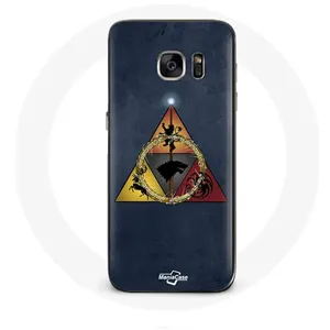 Coque pour Samsung Galaxy S7 Game of Thrones Saison 8 Le Trône de Fer Triangle Logo Baratheon Lannister Stark et Targaryen Maniacase