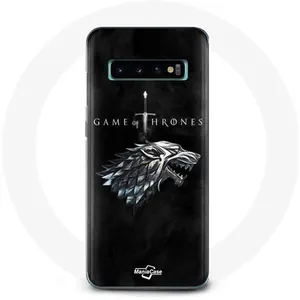 Coque pour Samsung Galaxy S10 Plus Game of Thrones Saison 8 Le Trône de Fer La maison Stark Logo L'hiver arrive Maniacase pas cher