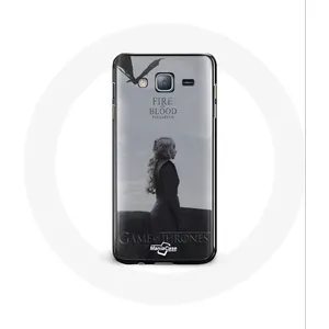 Coque pour Samsung Galaxy A3 Game of Thrones Saison 8 Daenerys Targaryen feu et sang Le Trône de Fer Logo Gris Maniacase pas cher
