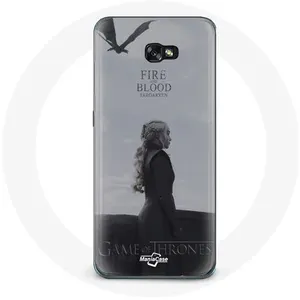Coque pour Samsung Galaxy A5 2016 Game of Thrones Saison 8 Daenerys Targaryen feu et sang Le Trône de Fer Logo Gris Maniacase pas cher