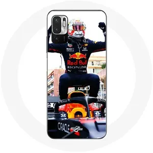 Coque pour Xiaomi Redmi Note 10T 5G Formule 1 Max Verstappen Pilote automobile F1 noir rouge et jaune Maniacase pas cher