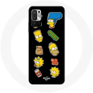 Coque pour Xiaomi Poco M3 Pro Les Simpson autocollants fond noir Maniacase pas cher