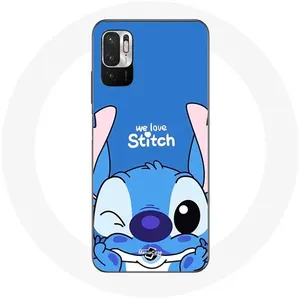 Coque pour Xiaomi Redmi Note 10T 5G Stitch mignon fond bleu Maniacase pas cher