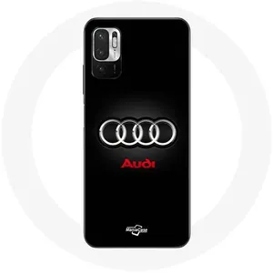 Coque pour Xiaomi Poco M3 Pro Audi Logo Métal fond noir Maniacase pas cher
