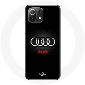 Coque pour Xiaomi Mi 11 Lite Audi Logo Métal fond noir Maniacase pas cher