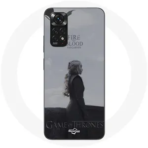 Coque pour Xiaomi Redmi Note 11S 4G Game of Thrones Saison 8 Daenerys Targaryen feu et sang Le Trône de Fer Logo Gris Maniacase pas cher