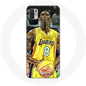 Coque pour Xiaomi Redmi Note 10T 5G Kobe Bryant Dunk lakers 8 NBA Noir Maniacase pas cher