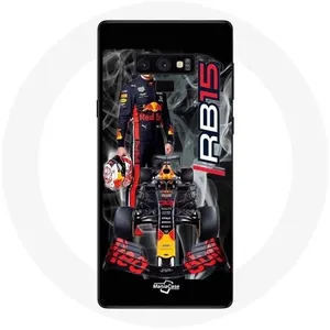 Coque pour Samsung Galaxy Note 9 Formule 1 Max Verstappen Pilote F1 Re...