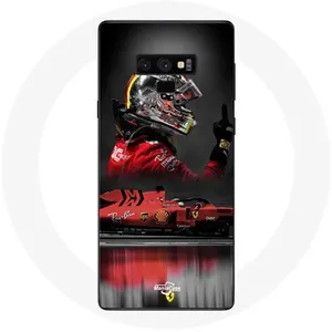 Coque pour Samsung Galaxy Note 9 Formule 1 Sebastian Vettel Pilote automobile F1 Rouge Maniacase pas cher