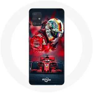 Coque pour Samsung Galaxy A51 5G Formule 1 Sebastian Vettel Pilote F1 Rouge Maniacase pas cher