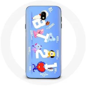 Coque pour Samsung Galaxy J3 2017 BTS Bangtan Sonyeondan BT21 Van Tata Chimmy Cooky Rj Koya Shooky Et Mang Maniacase pas cher