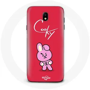 Coque pour Samsung Galaxy J3 2017 BTS Bangtan Garçons BT21 Cooky Fond Rouge Maniacase pas cher