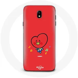 Coque pour Samsung Galaxy S4 Bangtan Garçons BT21 TATA V Fond Rouge Maniacase pas cher