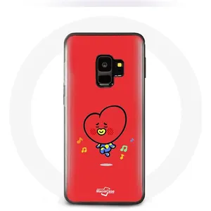 Coque pour Samsung Galaxy S9 Plus BTS Bangtan Garçons BT21 TATA V Fond Rouge Maniacase pas cher