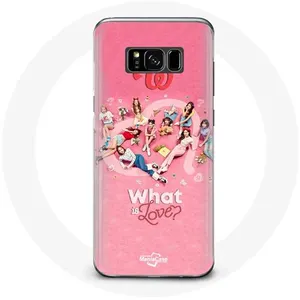 Coque pour Samsung Galaxy S8 Plus TWICE Logo Rouge Affiche What Is Lov... pas cher