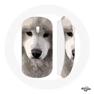 Souris Sans Fil Samoyède Gris Race de chiens Maniacase pas cher