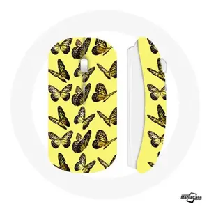 Souris Sans Fil Papillons Fond Jaune Maniacase pas cher