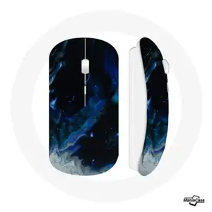 Souris Sans Fil Nuages de fumée multicolore de bleu gris et noir sur fond noir Maniacase pas cher