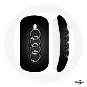 Souris Sans Fil Audi Logo cache moyeu fond noir Maniacase pas cher