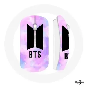 Souris Sans Fil Bangtan Sonyeondan BTS Logo Fond Abstraite Violet Bleu Rose Maniacase pas cher