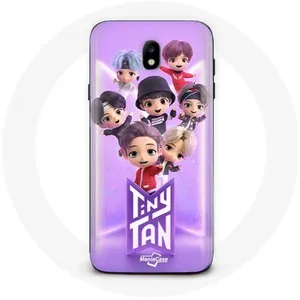 Coque pour Samsung Galaxy J3 2017 BTS TinyTAN Animation Affiche RM Jin Suga J-Hope Jimin Jungkook Et V Maniacase pas cher